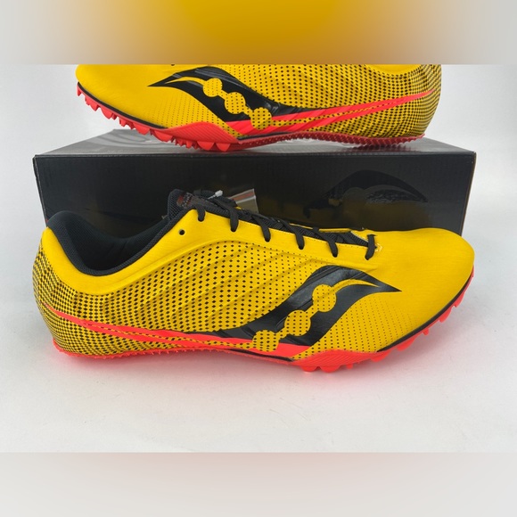 Saucony Spitfire 5 Vizigold Men's Track Spikes Shoes Yellow Black S29055-16 - Picture 4 of 12